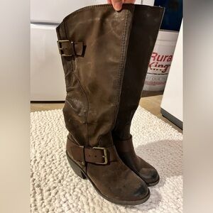 Brown Leather Knee-High Boots